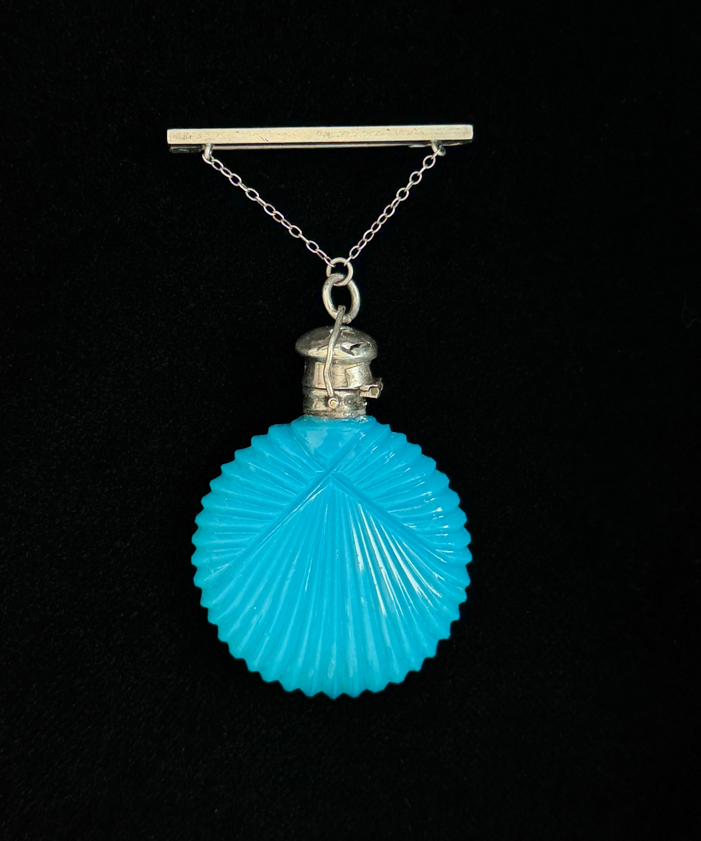 Opaline Scent Bottle Brooch, ca. 1870