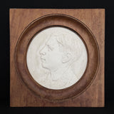 Plaster Bas-Relief of a Man in Wooden Frame, 1919